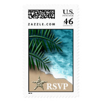 RSVP Tropical Wedding Postage Stamp