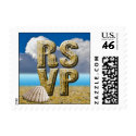 RSVP Tropical Wedding Postage Stamp stamp