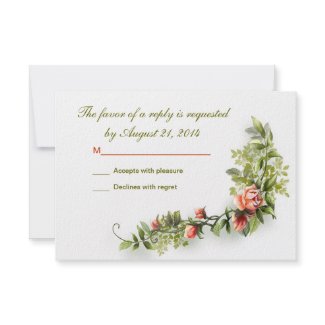 rsvp vintage rose elegant answer design personalized invitation