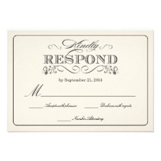 RSVP Vintage White Wedding Reply Cards