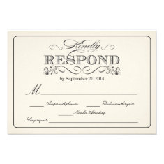 RSVP Vintage White - with Song Request Custom Invites
