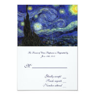 RSVP, wedding acceptance card, Starry Night Personalized Invite