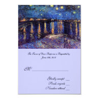 RSVP, wedding acceptance card, Starry Night ... Custom Invitations