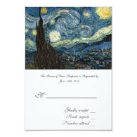 RSVP, wedding acceptance card, Starry Night Personalized Announcements