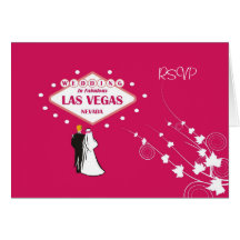 "RSVP" Wedding In Fabulous Las Vegas Bride & Groom Greeting Card
