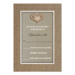RSVP Wedding Invitation -- Burlap