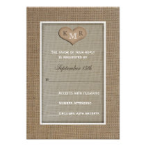 RSVP Wedding Invitation -- Burlap invitations