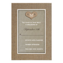 RSVP Wedding Invitation -- Burlap