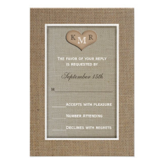 RSVP Wedding Invitation -- Burlap