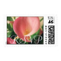 RSVP Wedding Pink Cala Lily Postage Stamp by samack RSVP Wedding Pink Cala Lily Postage Stamp