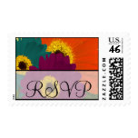 RSVP Wedding  Purple Orange SeaBlue Gerber Daisy