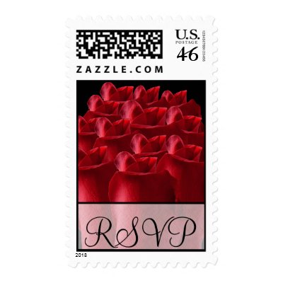 RSVP Wedding Red Roses Postage