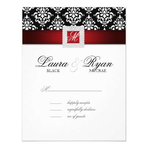 Red White and Black Wedding Invitations