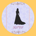 RSVP wedding round letter seal sticker