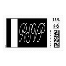 RSVP White on Black Postage stamps