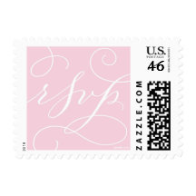 RSVP . with a Flourish : Soft Pink and White Stamps