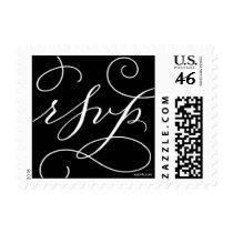 RSVP . with a Flourish : White on Black stamps