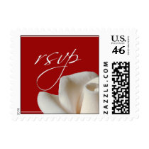 RSVP with white rose Postage