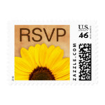 RSVP yellow sunflower floral postage stamps
