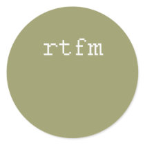 rtfm stickers by geekshirts rtfm stickers