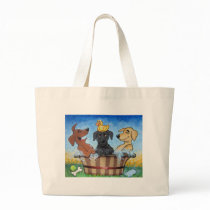 Rub a Dub dub  3 Labs in a Tub Tote Canvas Bags