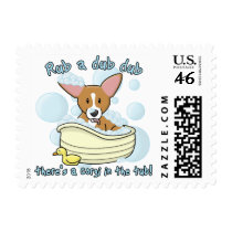 Rub a Dub Dub Corgi Postage Stamps by MenagerieMayhem Rub a Dub Dub Corgi Postage Stamps