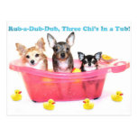 Rub a Dub Dub Three Chis in a Tub Post Card