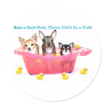 Rub a Dub Dub Three Chis in a Tub Sticker