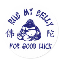 Rub my Buddha Belly for good luck Sticker