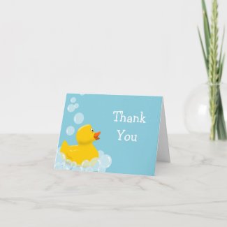 Rubber Duck and Bubbles Baby Shower Thank You