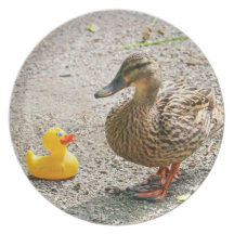 Rubber Duck and Mother Duck Party Plate