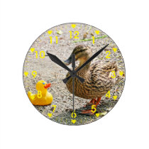 Rubber Duck and Mother Duck wall clocks