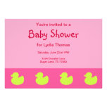 Rubber Duck Baby Girl Baby Shower Invitation invitations