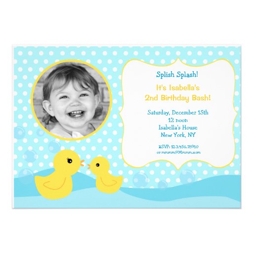 Rubber Duck Birthday Invitations
