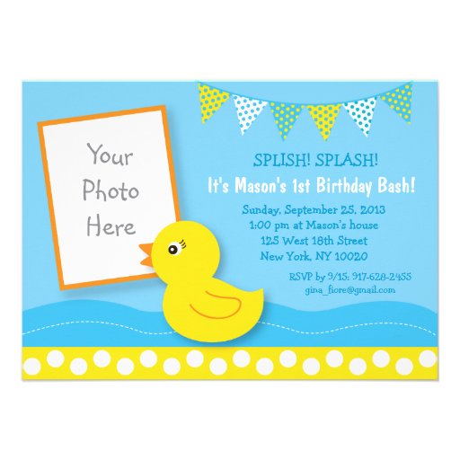 Rubber Duck Birthday Invitations