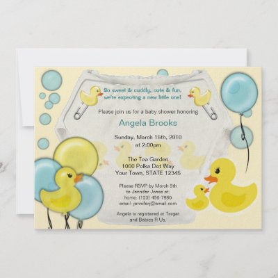 Diaper Themed Baby Shower Invitations on Rubber Duck Ducky Diaper Baby Shower Invitation By Monkeyhutdesigns