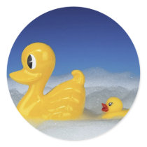 Rubber Duck Family Round Sticker