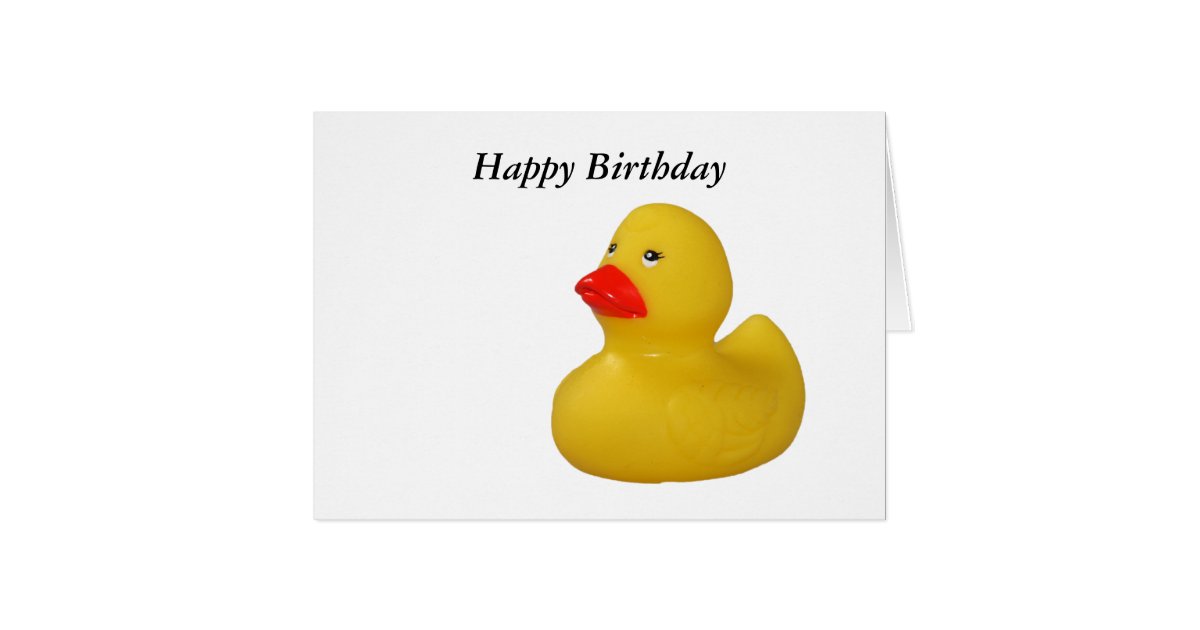 Rubber duck fun cute yellow happy birthday card | Zazzle