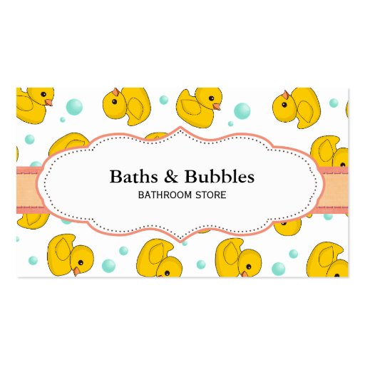 Rubber Duck Pattern Business Card Templates (back side)