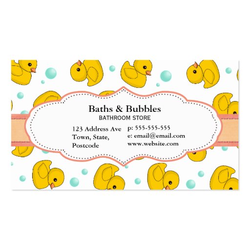 Rubber Duck Pattern Business Card Templates (front side)