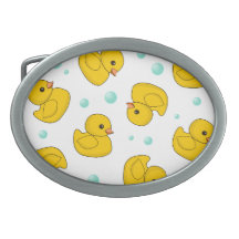 Rubber Duck Pattern Oval Belt Buckle