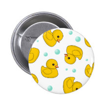 Rubber Duck Pattern Pinback Buttons