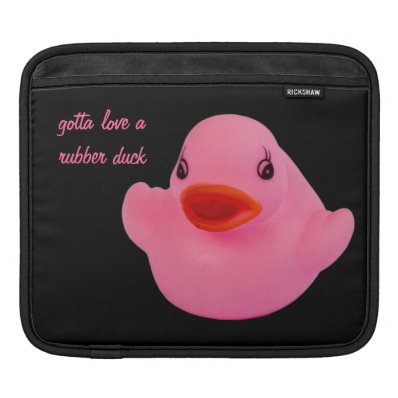 Rubber duck pink cute fun custom ipad sleeve, gift