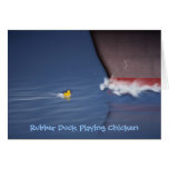 Rubber Duck Playing Chicken Greeting Card