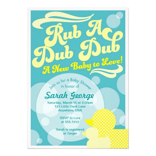 Rubber Duckie Baby Shower Invitation (front side)