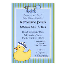 Rubber Duckie Shower Invitations