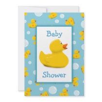 Rubber Ducky and Bubbles Theme Baby Shower Invite