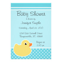 Rubber Ducky Aqua Baby Shower Invitations invitations