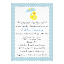 Rubber Ducky Baby Boy Shower invite - customize