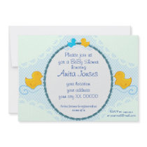 rubber ducky baby shower card custom invites